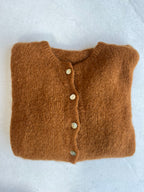 Mohair Short sleeve cardigan in Camel