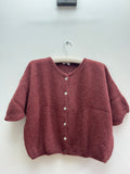 Mohair Short sleeve cardigan in cinnamon