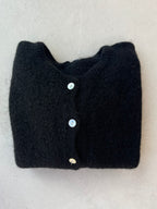 Mohair long sleeved cardigan in black