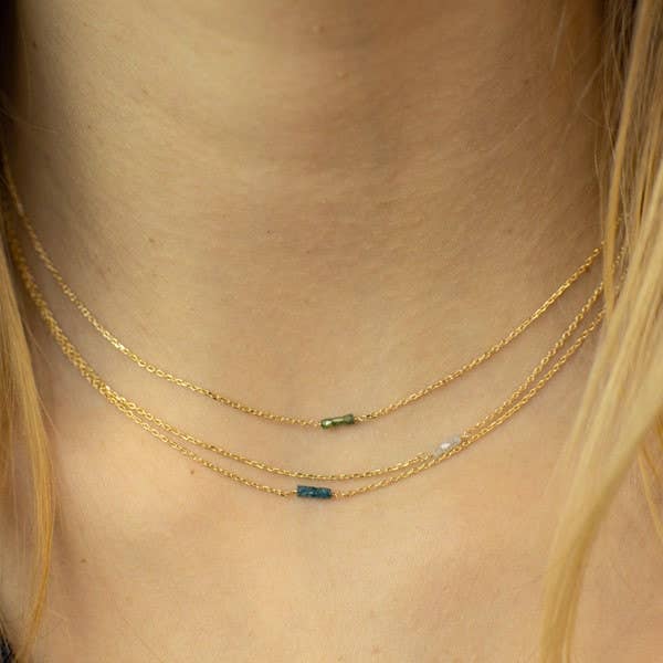 Sophie Deschamps Grace necklace with Green diamond