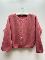 Mohair long sleeved cardigan in Dusty Pink