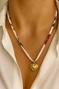 Indian Ribbon Necklace with Heart pendant