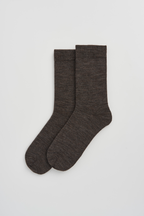 Pairs Deep Earth Brown Merino Socks