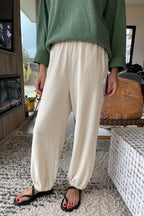 Le Bon Shoppe Women's Cotton Balloon Pants - Naturel
