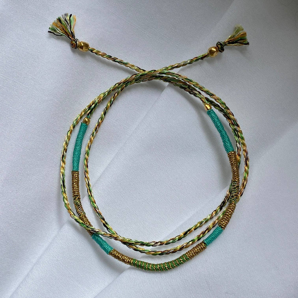 Sukh lucky charm cord bracelet: LIGHT GREY