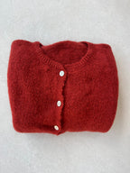 Mohair long sleeved cardigan in Rust