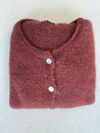 Mohair Short sleeve cardigan in cinnamon