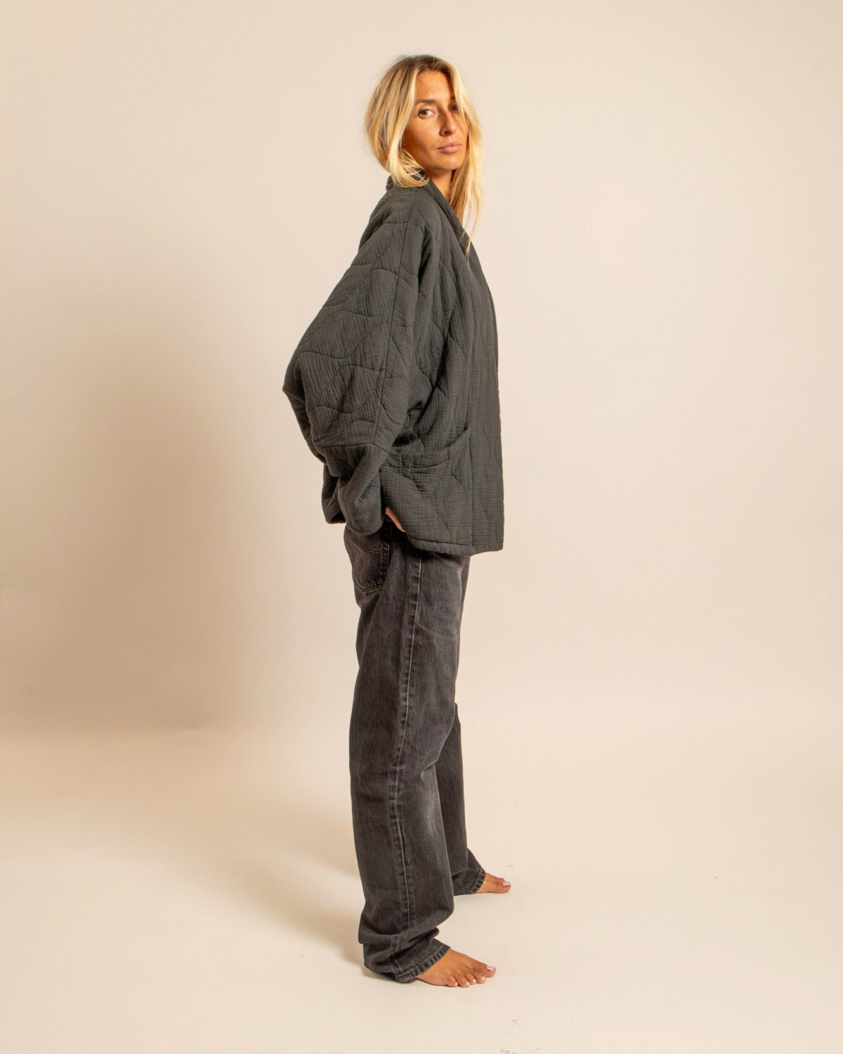 Aokyanos Quilted Cotton Jacket in Anthracite
