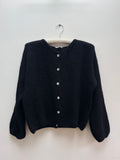 Mohair long sleeved cardigan in black