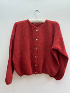 Mohair long sleeved cardigan in Rust
