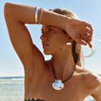 Briwok Hibiscus Bangle in Silver