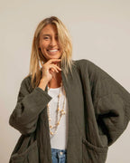 Aokyanos Quilted Cotton Jacket in Soft Khaki