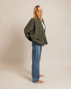 Aokyanos Quilted Cotton Jacket in Soft Khaki