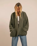 Aokyanos Quilted Cotton Jacket in Soft Khaki