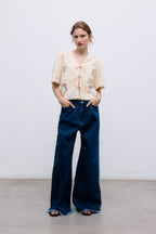 Narcise Embroidered Blouse Ecru