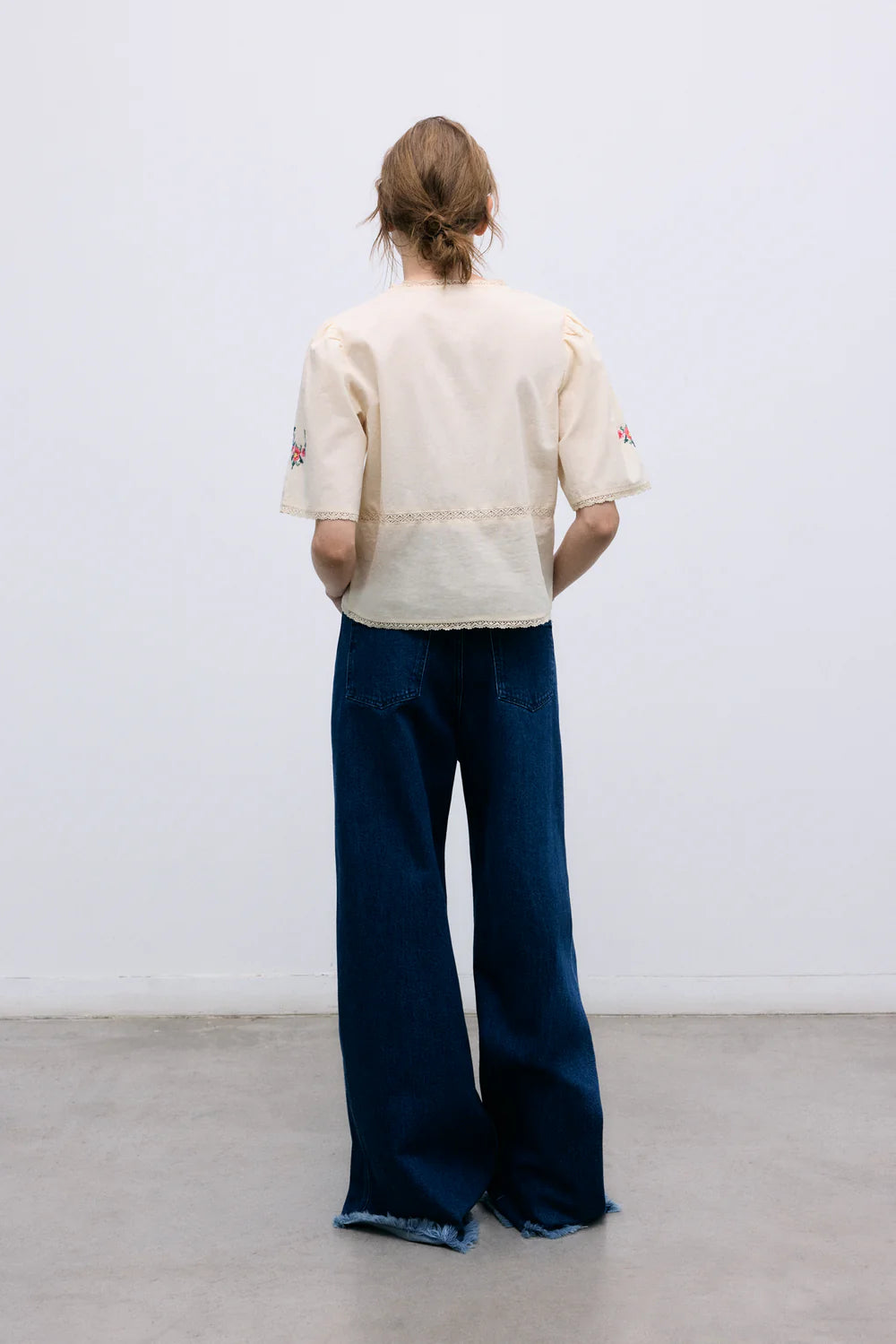 Narcise Embroidered Blouse Ecru