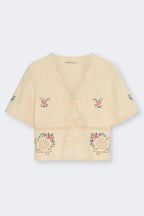 Narcise Embroidered Blouse Ecru