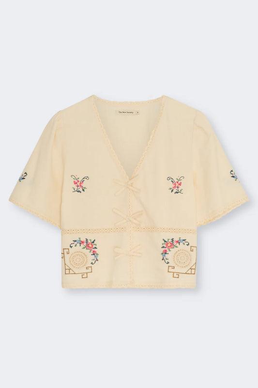 Narcise Embroidered Blouse Ecru