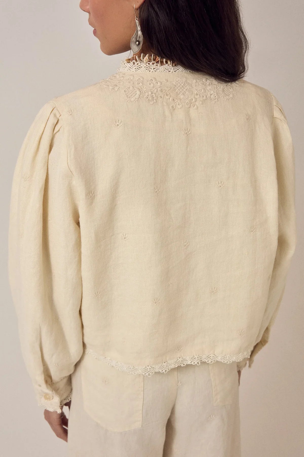 Maison Hotel Otelo Linen Jacket in Cream