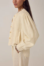 Maison Hotel Otelo Linen Jacket in Cream