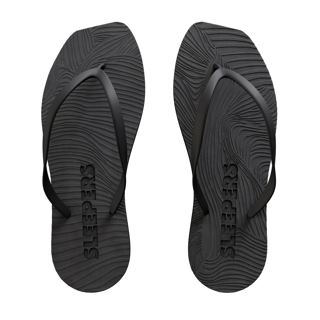 Sleepers Tapered Flip Flops in Black