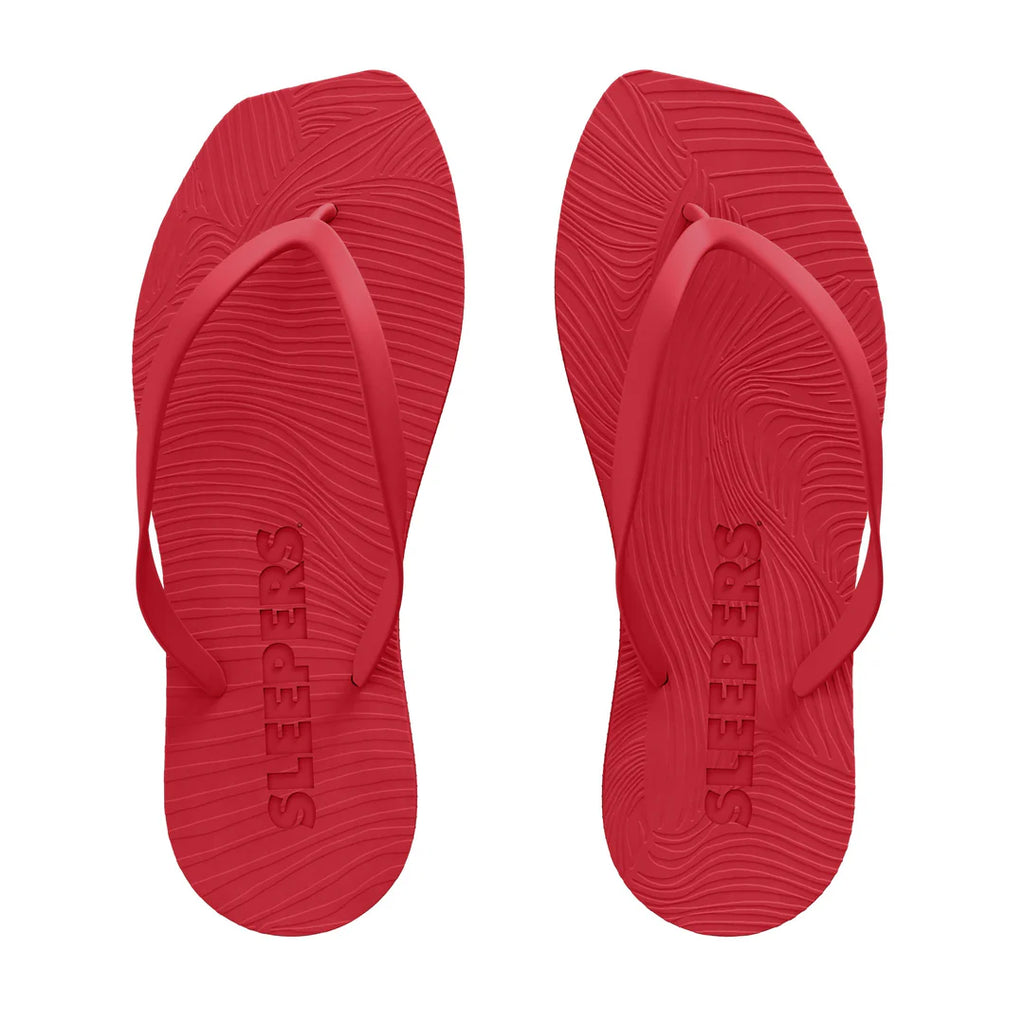 Sleepers Tapered Flip Flops in Red