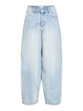 Object Barrel Leg Jeans in soft blue denim