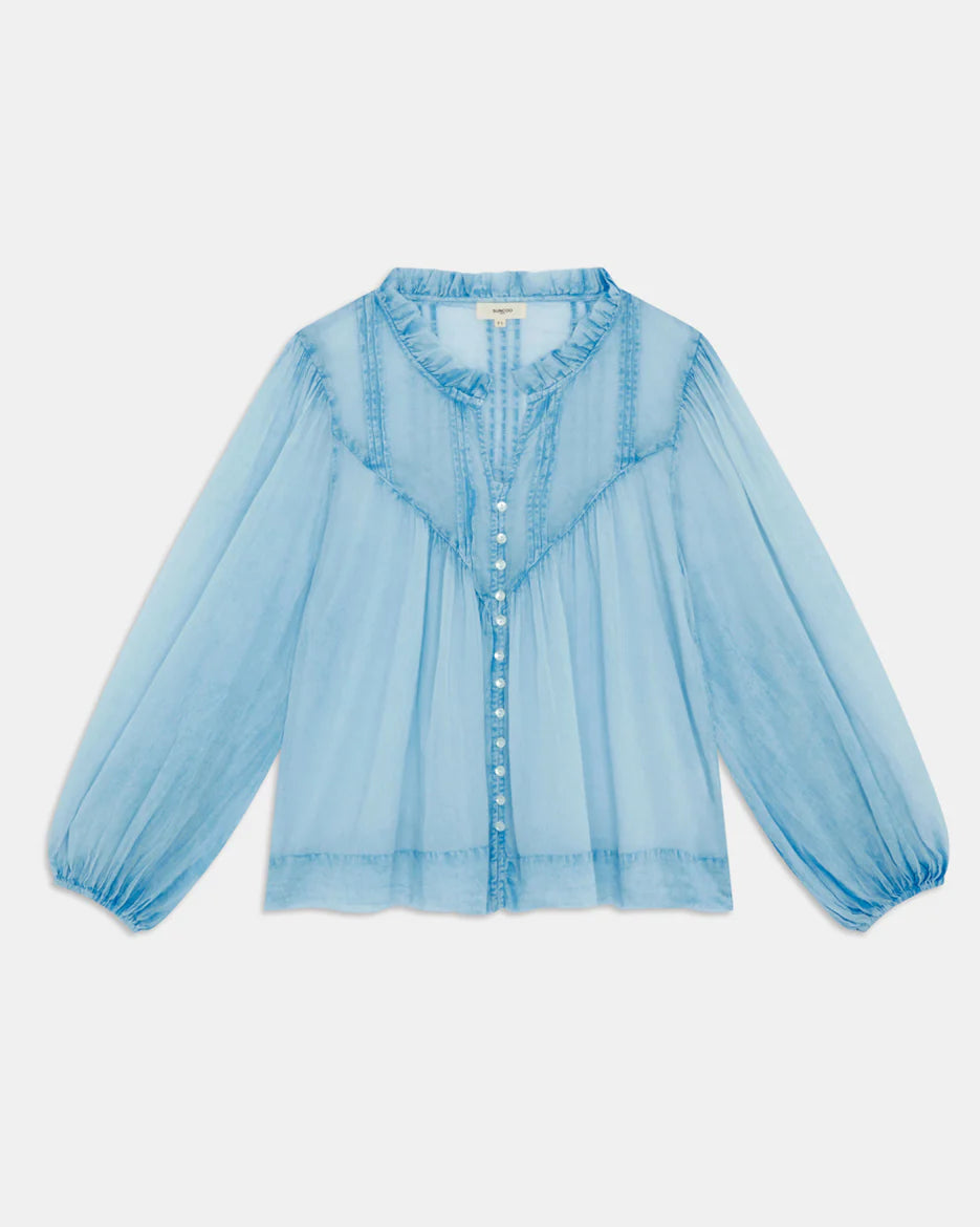 Suncoo Lovana blouse light blue cotton