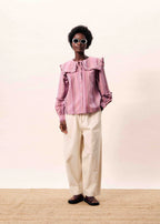 FRNCH Lilac embroidered shirt