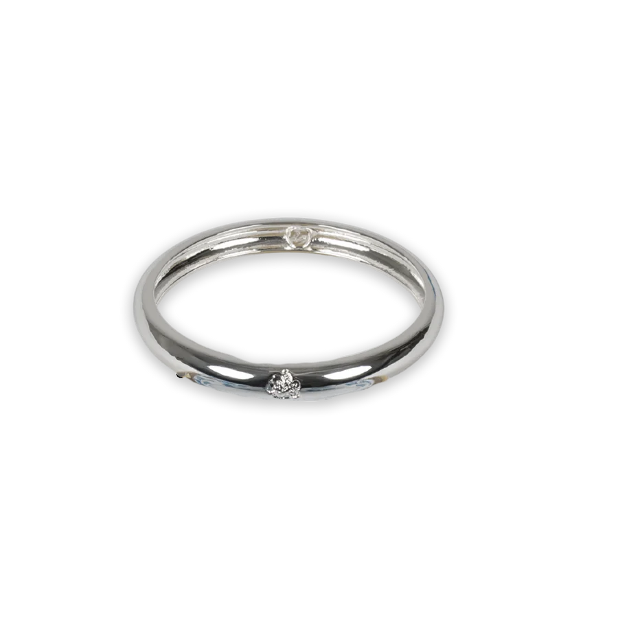 Briwok Hibiscus Bangle in Silver