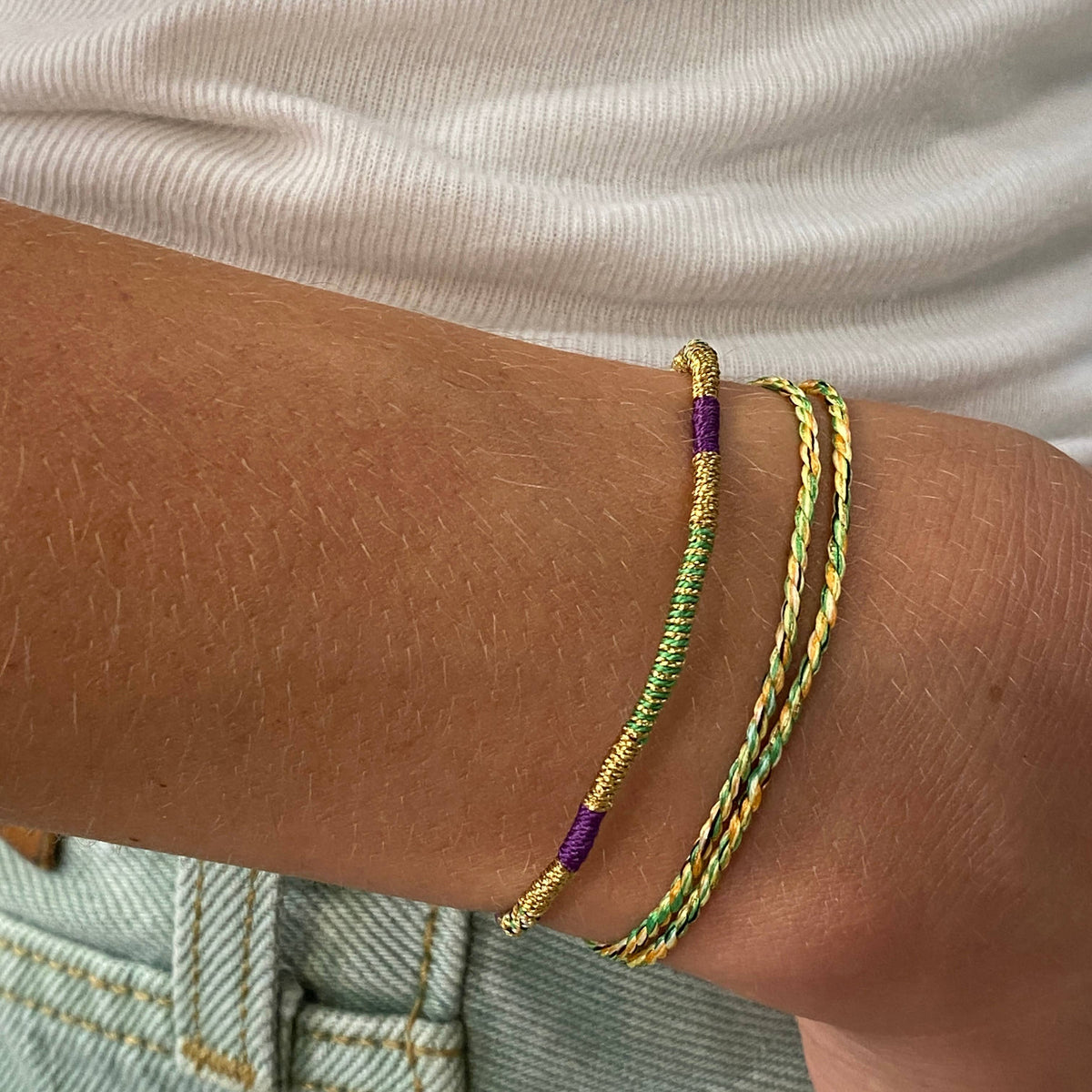 Sukh lucky charm cord bracelet: LIGHT GREY